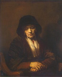 Portrait Of An Old Woman | Rembrandt | Pintura Em Tela Reprodução Museu Qualidade Giclée | Topofart — Rembrandt Van Rijn