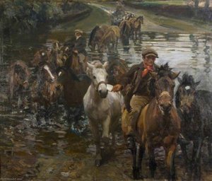 Die Furt — Sir Alfred James Munnings