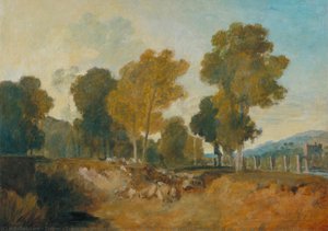 Alberi Lungo Il Fiume, Con Un Ponte In Secondo Piano — J.m.w. Turner