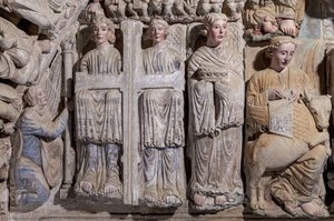 Arma Christi, Central Arch, Portico Of Glory — Master Mateo