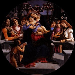 La Vierge Et L'enfant Avec Six Anges Et Saint Jean Baptiste — Sandro Botticelli
