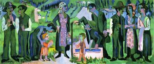 Sunday In The Alps: Scene At The Well — Ernst Ludwig Kirchner