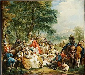 Halte De Chasse — Charles André Van Loo