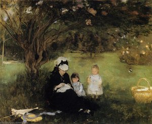 Beneath The Lilac At Maurecourt — Berthe Morisot