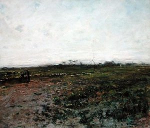 Paisaje Con Una Mujer Campesina — Jean-françois Millet