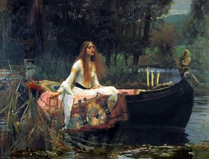 John William Waterhouse 1888 The Enchanting Tale Of Isolation And Longing 153 X 200 Cm The Lady Of Shalott Šaloto Ledi — Džonas Viljamas Voterhausas