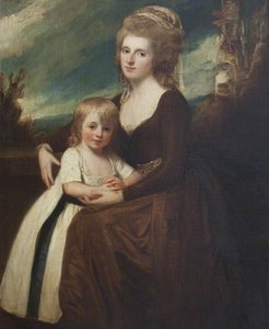 Frances Bankes (1756–1847), Lady Brownlow, Mit Ihrem Sohn, Dem Ehrwürdigen John Cust (1779–1853), Später 1. Earl Brownlow, Gch, Frs, Mp — George Romney