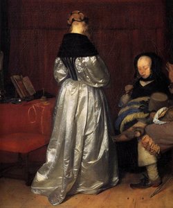 Paternal Admonition (detail) — Gerard Ter Borch