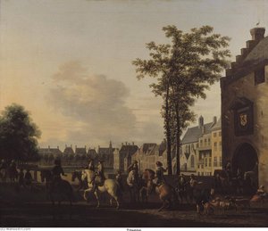 A Hunting Party Near The Hofvijver In The Hague — Gerrit Adriaenszoon Berckheyde