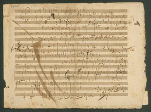 Ludwig Van Beethoven, Sketch Sheet For Symphony No. 7 Op. 92, 2nd And 4th Movement, Autograph — Ludwig Van Beethoven