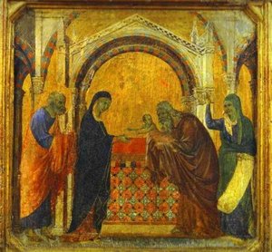 Maestó (frente, Predela), La Presentación En El Templo — Duccio Di Buoninsegna