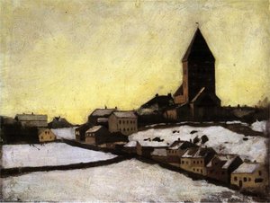 Den Gamla Kyrkan I Aker — Edvard Munch