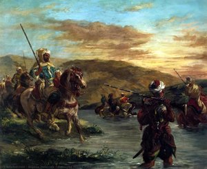 Moroccan Troops Fording A River — Eugène Delacroix