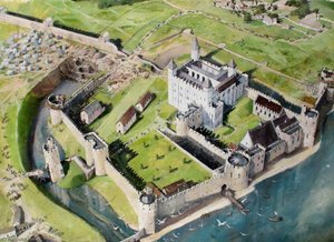 Reconstructed View Of The Tower Of London, Digging The New Moat, 1241 — Ivan Lapper