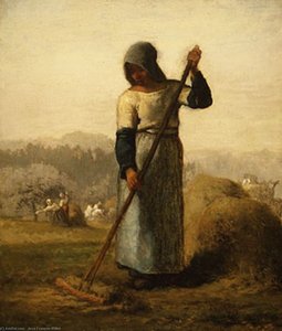 Frau Mit Einem Harke — Jean-françois Millet