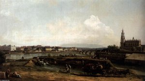 Dresden From The Left Bank Of The Elbe, Below The Fortifications — Bernardo Bellotto