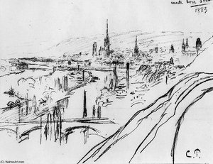 View Of Rouen Sun — Camille Pissarro