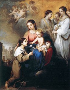 La Virgen Y El Niño Con Santa Rosalía — Bartolomé Esteban Murillo
