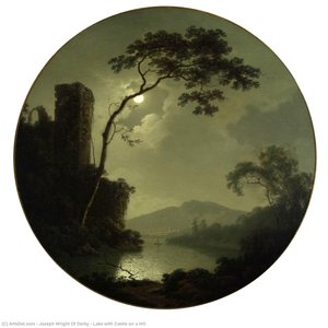 Lake With Castle On A Hill — Joseph Wright Of Derby