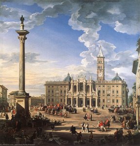 Der Platz Und Die Kirche Von Santa Maria Maggiore — Giovanni Paolo Pannini