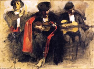 Studiu Pentru Muzicieni Așezați 'el Jaleo' — John Singer Sargent