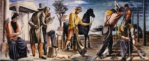 Early Mail Service And Construction Of Railroads (mural Study, Commerce, Georgia Post Office) — Philip Guston