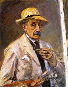 Self Portrait In Smock With Hat, Brush, And Palette — Max Liebermann