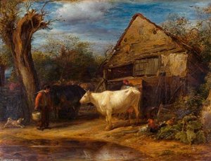 The Cow Yard — John Linnell