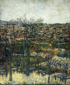 Benches At Montmagny (val-d'oise) — Maurice Utrillo