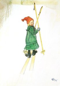 Esbjörn On Skis — Carl Larsson