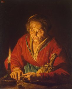 Old Woman With A Candle — Matthias Stom