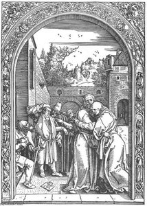 Leben Der Jungfrau: 3. Die Begegnung Von Joachim Und Anna Am Goldenen Tor — Albrecht Dürer