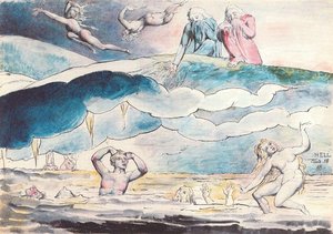 Dante Y Virgilio Observan La Fosa De Los Aduladores — William Blake