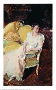 Clotilde Auf Dem Sofa Sitzend — Joaquín Sorolla Y Bastida
