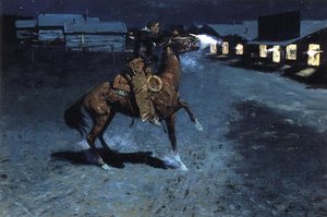 An Arguement With The Town Marshall — Frederic Remington