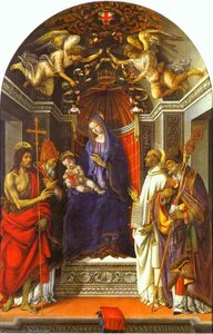 Madonna In Trono Con Il Bambino, San Giovanni Battista, San Vittore, San Bernardo E San Zenobio — Filippino Lippi