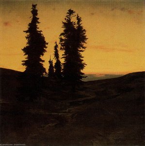 Sapins Au Soleil Couchant — Arnold Böcklin