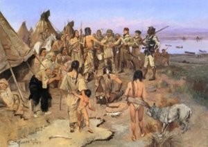 Capt. William Clark Meeting The Indians Of The N.w. — Charles Marion Russell