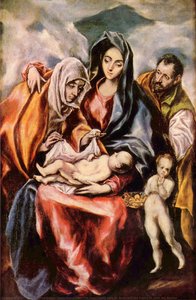 A Sagrada Família Com Santa Ana E O Jovem São João Batista — El Greco