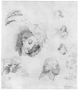 Studies, With Washington's Head — Emanuel Gottlieb Leutze