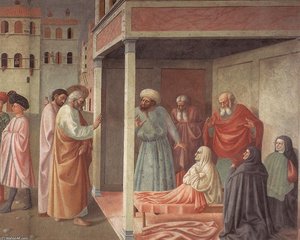 Healing Of The Cripple And Raising Of Tabatha (right View) — Masolino Da Panicale