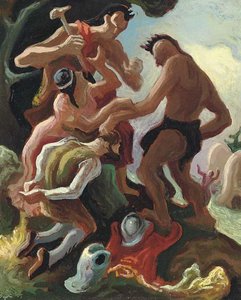 Pocahontas And Captain John Smith — Thomas Hart Benton