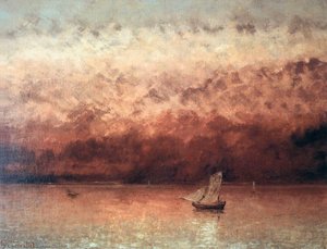 Tramonto Sul Lago Genevo — Gustave Courbet