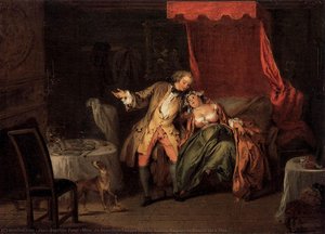 Mme. De Bouvillon Tempts Fate By Asking Ragotin To Search For A Flea — Jean-baptiste Pater
