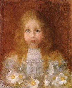 Retrato De Una Niña Con Flores — Piet Mondrian
