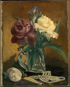 Stillleben Mit Blumen, Lüftchen Und Perlen — Édouard Manet