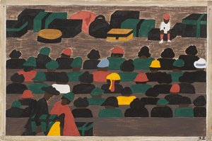 The Railroad Stations In The South Were Crowded With People Leaving For The North — Jacob Lawrence