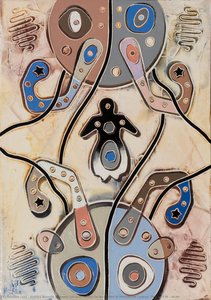 Cameo, Oil And Oxides On Bas-relief In Plaster On Canvas (70 x 50 CM) (2020)