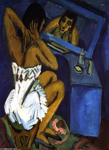 Toilette, Frau Vor Spiegel — Ernst Ludwig Kirchner