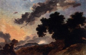 Paysage De Montagne Au Coucher Du Soleil — Jean-honoré Fragonard